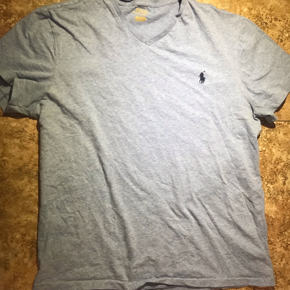 Blue V-Neck Polo